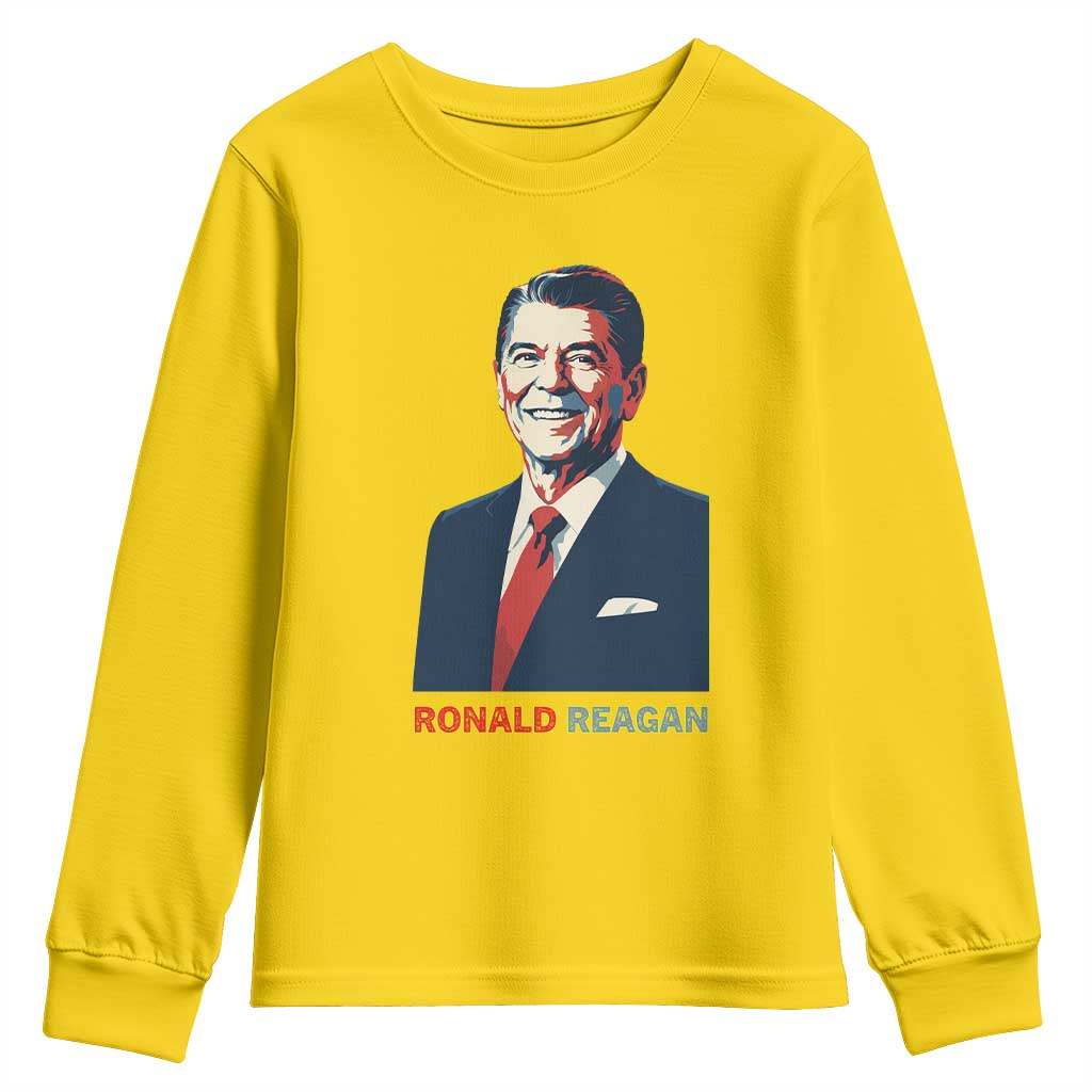 Ronald Regan Youth Sweatshirt American Flag US President