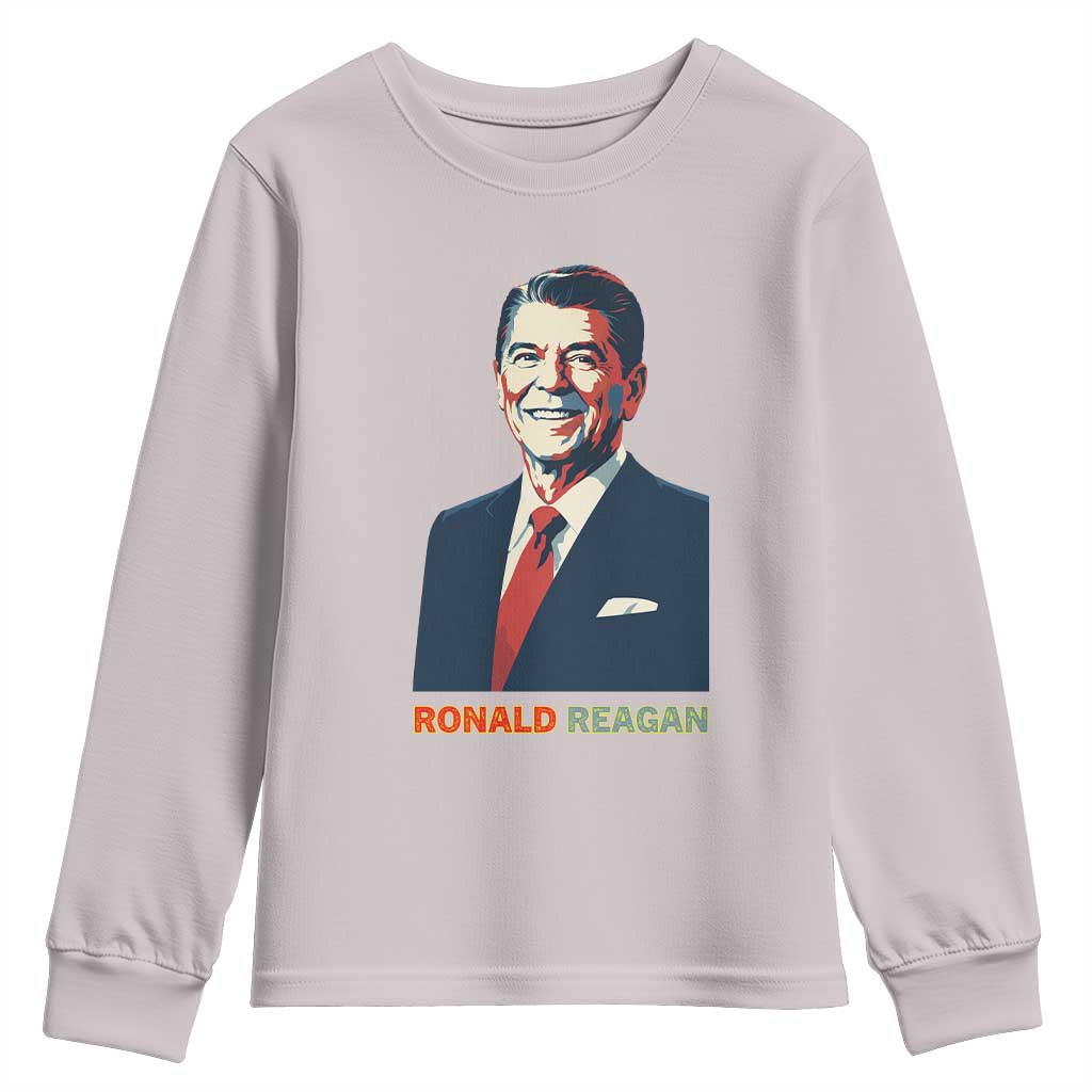 Ronald Regan Youth Sweatshirt American Flag US President