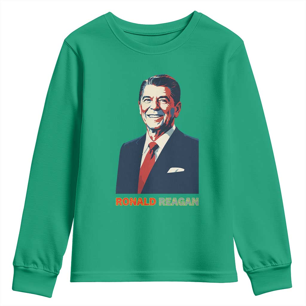 Ronald Regan Youth Sweatshirt American Flag US President