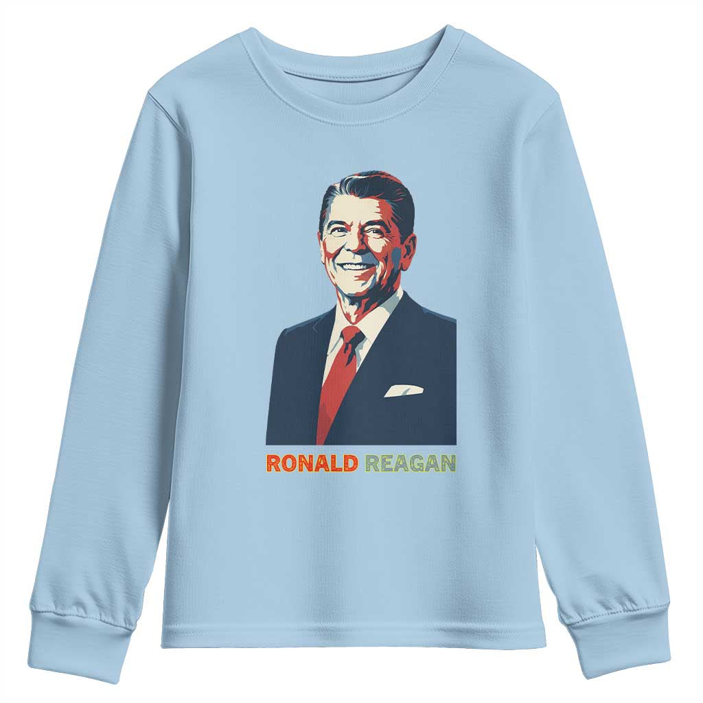 Ronald Regan Youth Sweatshirt American Flag US President