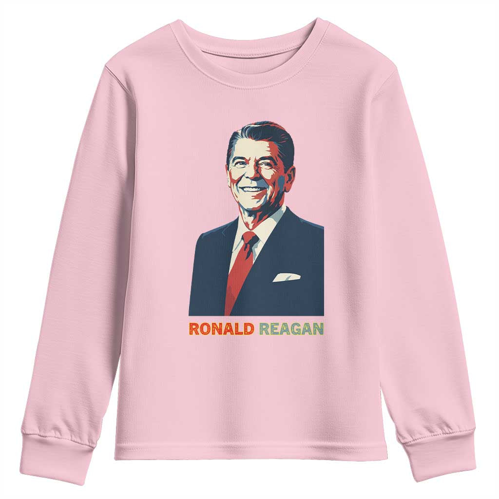 Ronald Regan Youth Sweatshirt American Flag US President