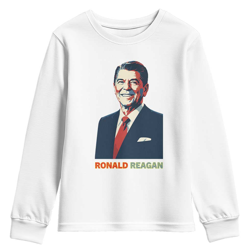 Ronald Regan Youth Sweatshirt American Flag US President