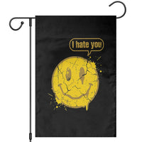 I Hate You Garden Flag Vintage Yellow Happy Smile Face