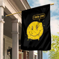 I Hate You Garden Flag Vintage Yellow Happy Smile Face