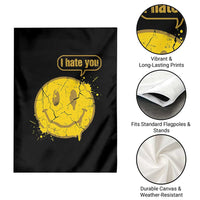 I Hate You Garden Flag Vintage Yellow Happy Smile Face