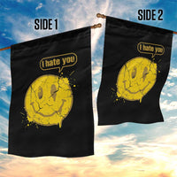 I Hate You Garden Flag Vintage Yellow Happy Smile Face