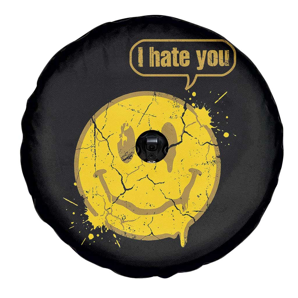 I Hate You Spare Tire Cover Vintage Yellow Happy Smile Face
