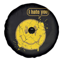 I Hate You Spare Tire Cover Vintage Yellow Happy Smile Face