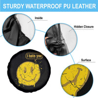 I Hate You Spare Tire Cover Vintage Yellow Happy Smile Face