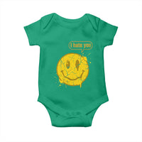 I Hate You Baby Onesie Vintage Yellow Happy Smile Face