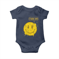 I Hate You Baby Onesie Vintage Yellow Happy Smile Face