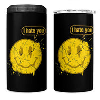 I Hate You 4 in 1 Can Cooler Tumbler Vintage Yellow Happy Smile Face