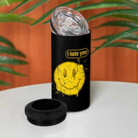 I Hate You 4 in 1 Can Cooler Tumbler Vintage Yellow Happy Smile Face