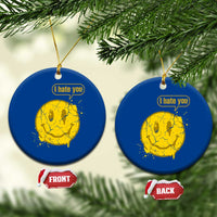 I Hate You Ceramic Ornament Vintage Yellow Happy Smile Face