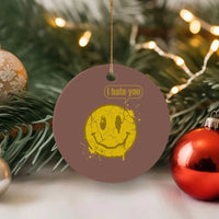 I Hate You Ceramic Ornament Vintage Yellow Happy Smile Face