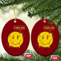 I Hate You Ceramic Ornament Vintage Yellow Happy Smile Face