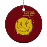 I Hate You Ceramic Ornament Vintage Yellow Happy Smile Face
