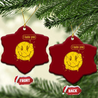 I Hate You Ceramic Ornament Vintage Yellow Happy Smile Face