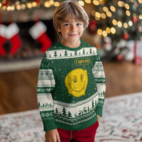 I Hate You Ugly Christmas Sweater Vintage Yellow Happy Smile Face