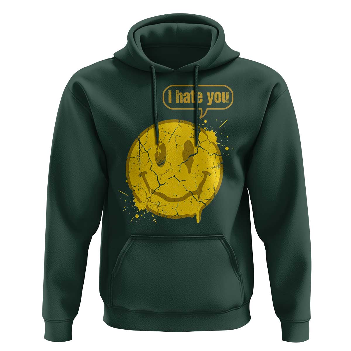 I Hate You Hoodie Vintage Yellow Happy Smile Face
