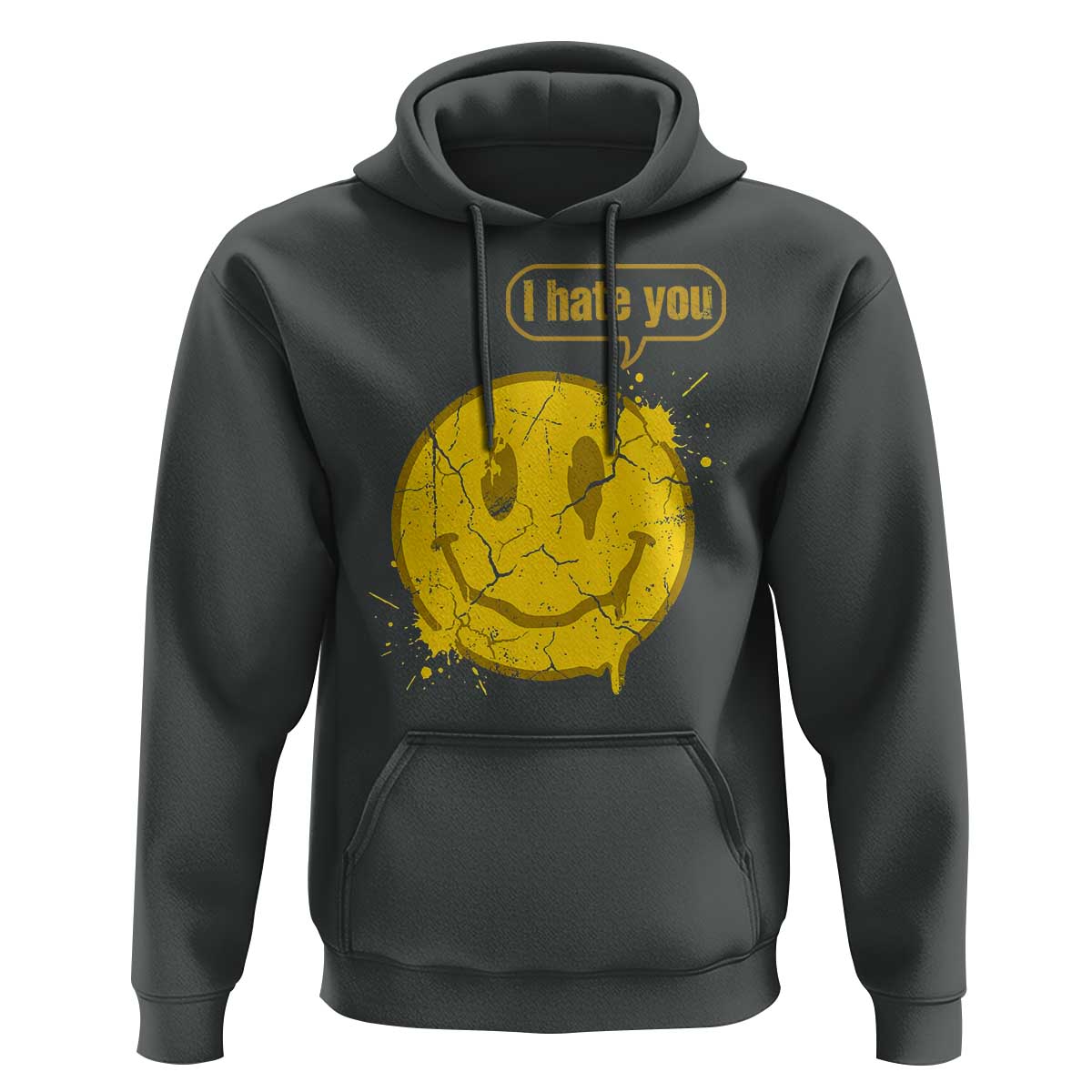 I Hate You Hoodie Vintage Yellow Happy Smile Face