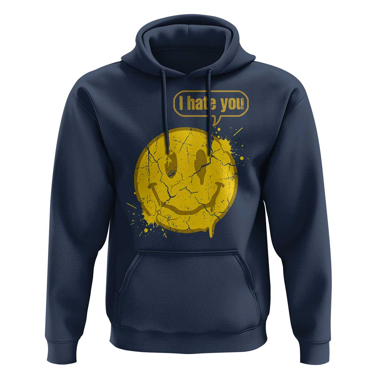 I Hate You Hoodie Vintage Yellow Happy Smile Face