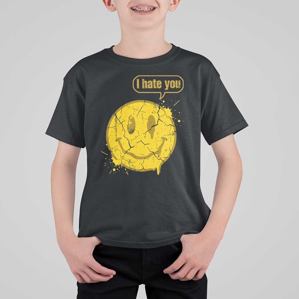 I Hate You T Shirt For Kid Vintage Yellow Happy Smile Face