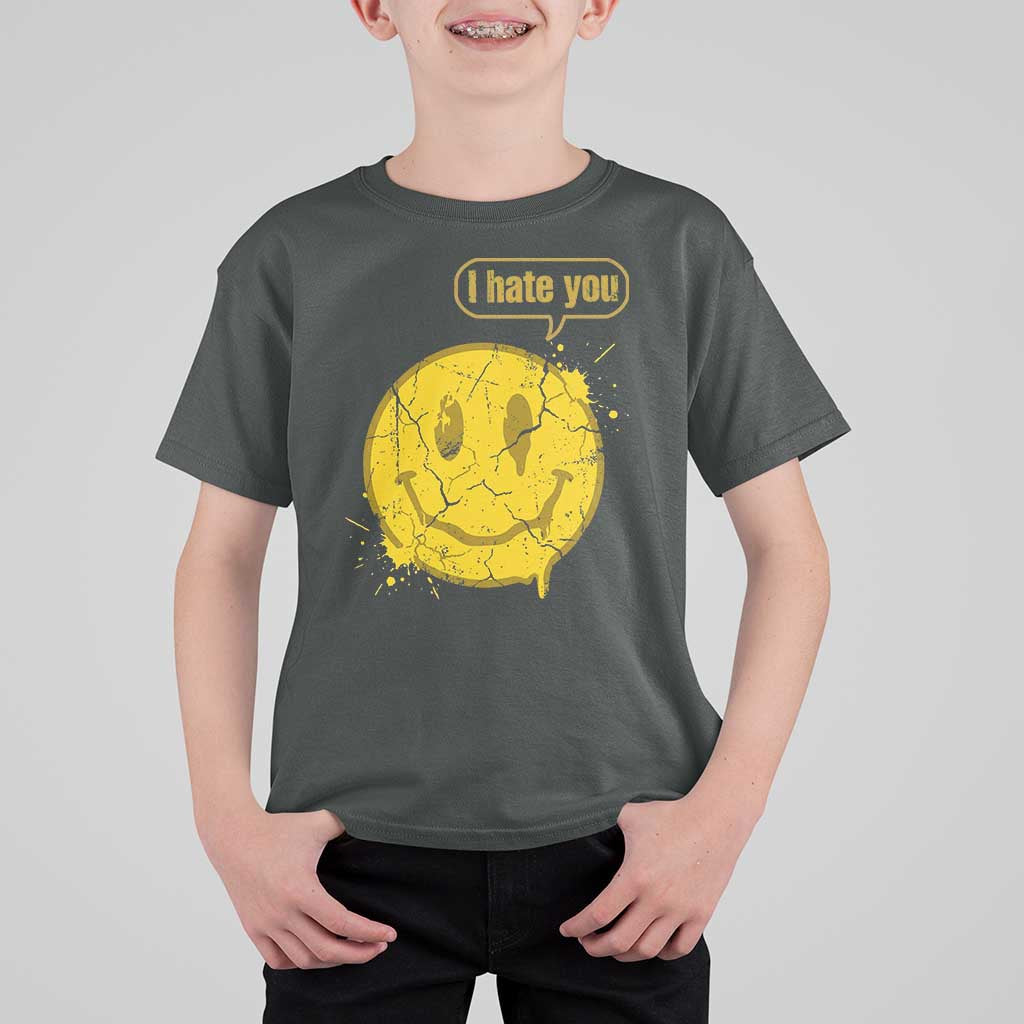 I Hate You T Shirt For Kid Vintage Yellow Happy Smile Face
