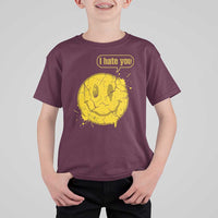 I Hate You T Shirt For Kid Vintage Yellow Happy Smile Face