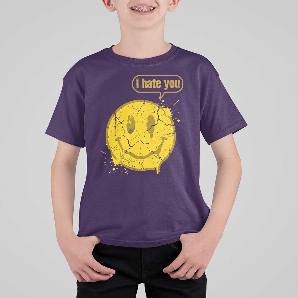 I Hate You T Shirt For Kid Vintage Yellow Happy Smile Face