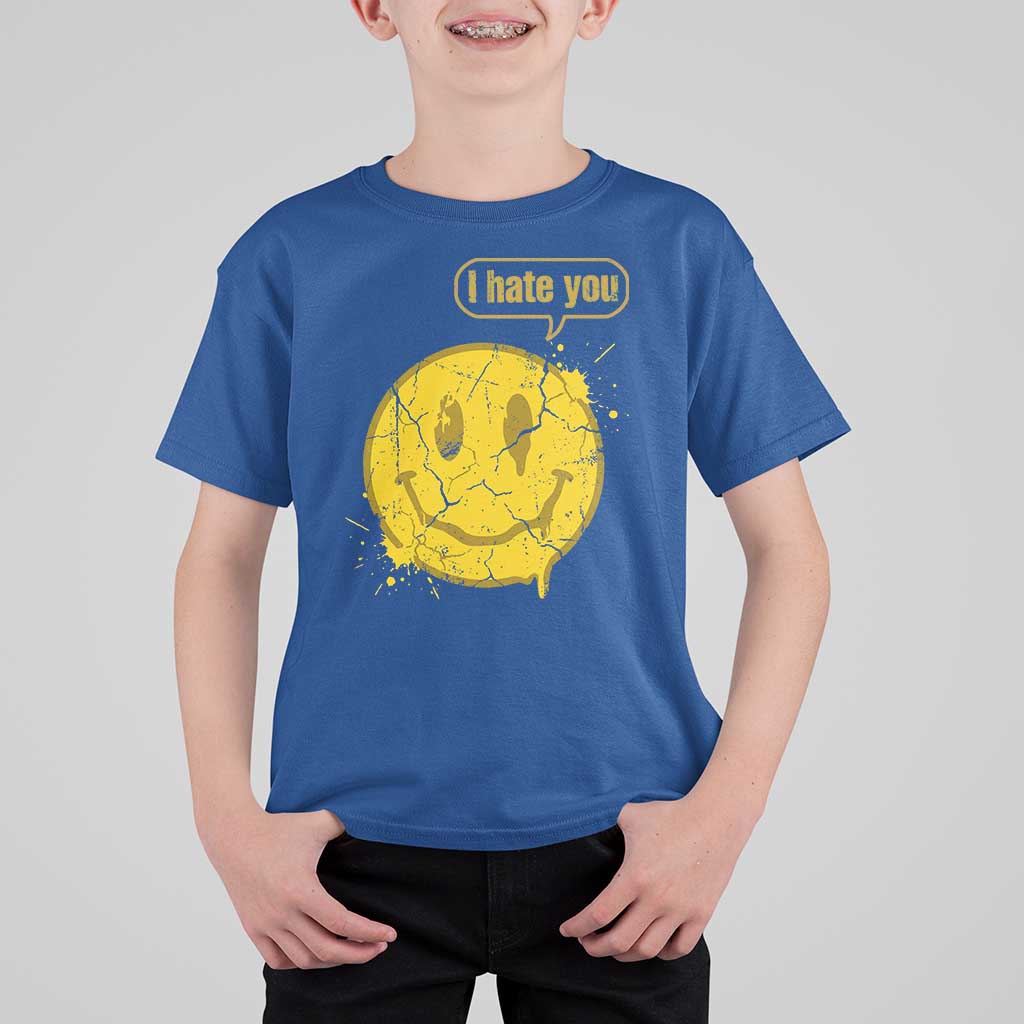 I Hate You T Shirt For Kid Vintage Yellow Happy Smile Face