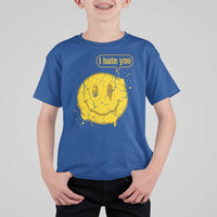 I Hate You T Shirt For Kid Vintage Yellow Happy Smile Face