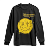 I Hate You Long Sleeve Shirt Vintage Yellow Happy Smile Face