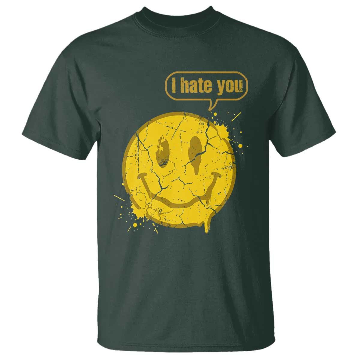 I Hate You T Shirt Vintage Yellow Happy Smile Face