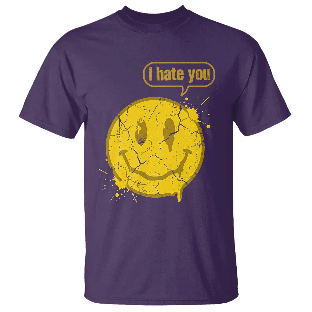 I Hate You T Shirt Vintage Yellow Happy Smile Face
