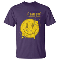 I Hate You T Shirt Vintage Yellow Happy Smile Face