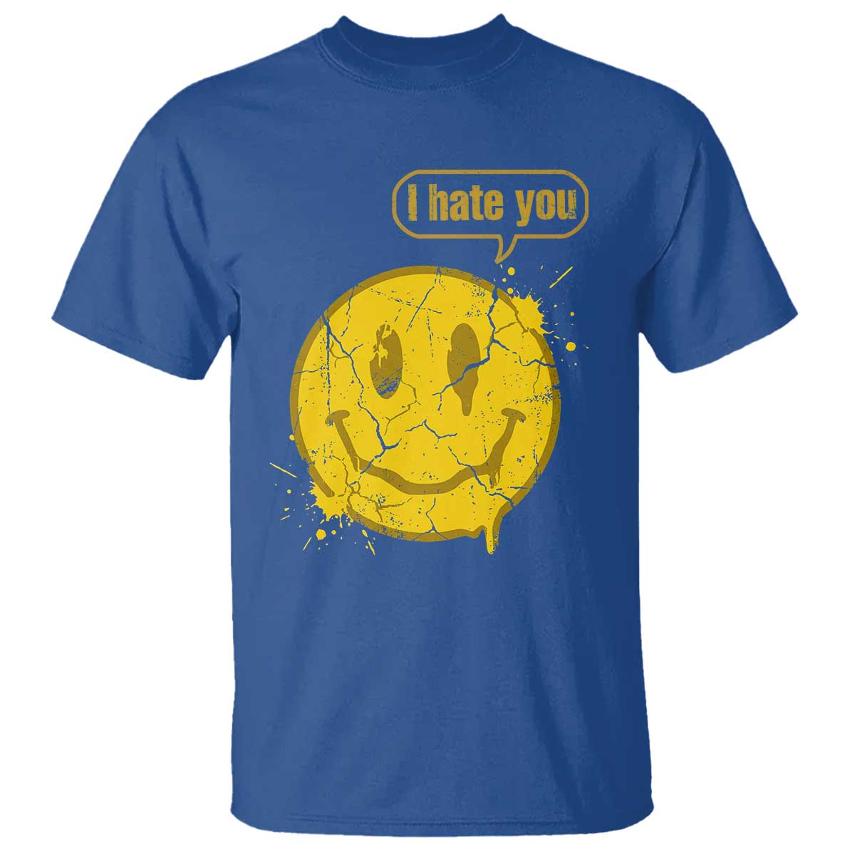 I Hate You T Shirt Vintage Yellow Happy Smile Face
