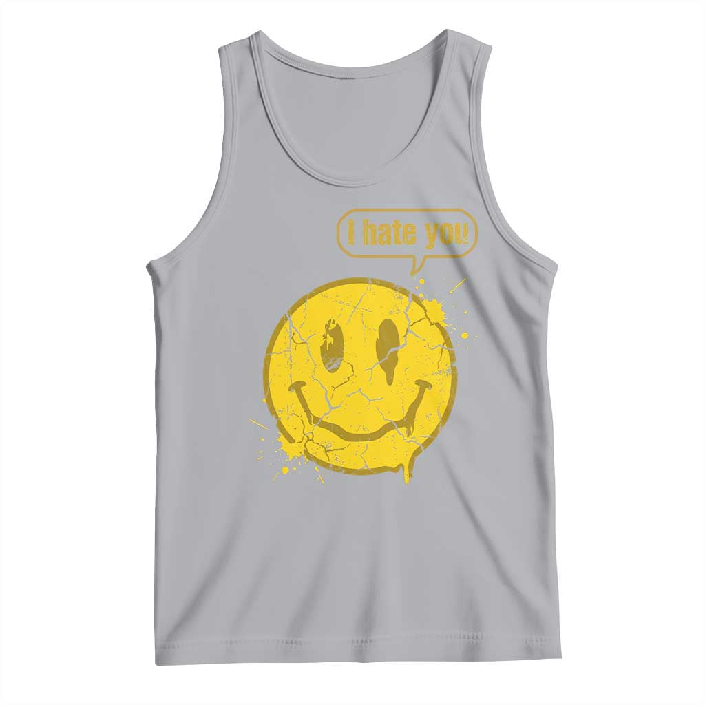 I Hate You Tank Top Vintage Yellow Happy Smile Face