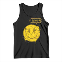 I Hate You Tank Top Vintage Yellow Happy Smile Face