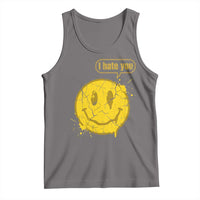 I Hate You Tank Top Vintage Yellow Happy Smile Face