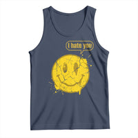 I Hate You Tank Top Vintage Yellow Happy Smile Face
