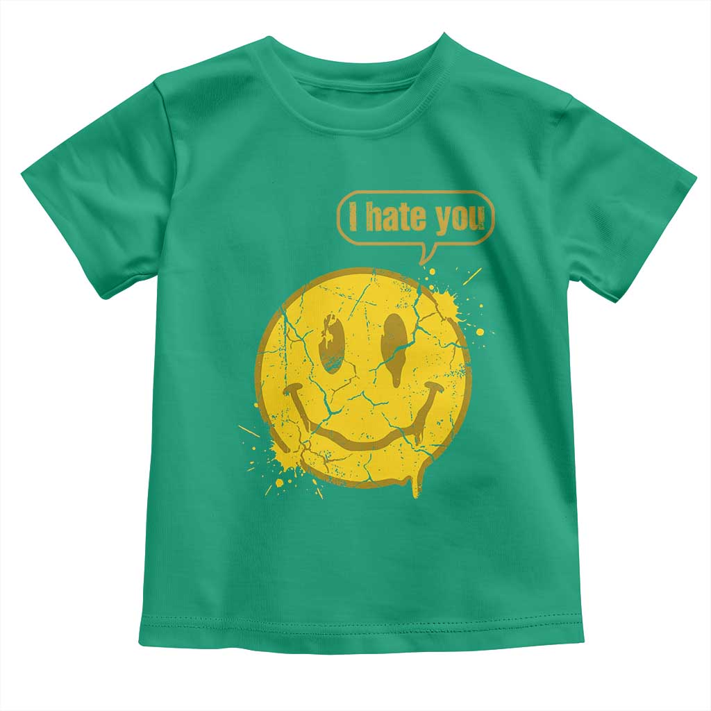 I Hate You Toddler T Shirt Vintage Yellow Happy Smile Face