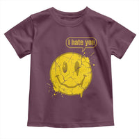 I Hate You Toddler T Shirt Vintage Yellow Happy Smile Face