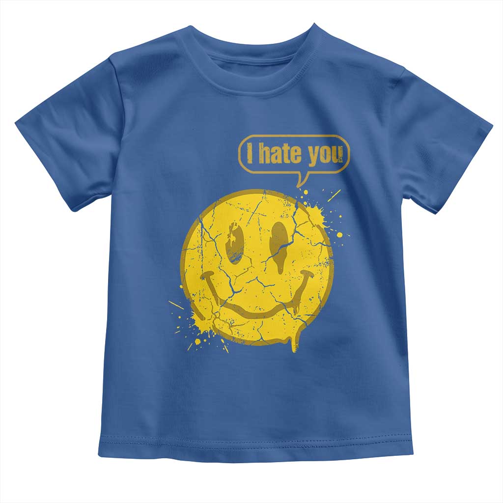 I Hate You Toddler T Shirt Vintage Yellow Happy Smile Face