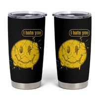 I Hate You Tumbler Cup Vintage Yellow Happy Smile Face