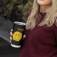 I Hate You Tumbler Cup Vintage Yellow Happy Smile Face