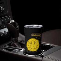 I Hate You Tumbler Cup Vintage Yellow Happy Smile Face