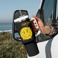 I Hate You Tumbler With Handle Vintage Yellow Happy Smile Face