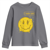 I Hate You Youth Sweatshirt Vintage Yellow Happy Smile Face
