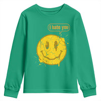 I Hate You Youth Sweatshirt Vintage Yellow Happy Smile Face